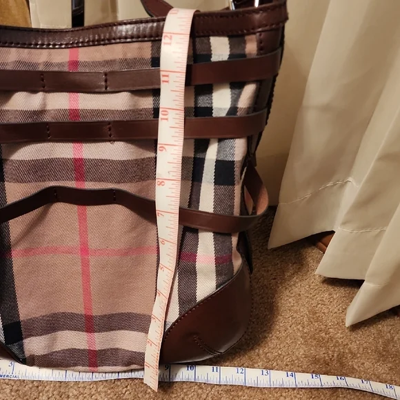 Burberry Bridle Dutton House Check Canvas and Leather Hobo - Picture 8 of 16
